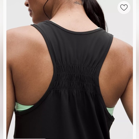 LULULEMON Ruched Racerback Tank Top - Black - M - Picture 3 of 6